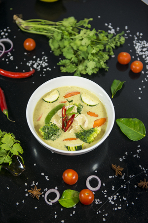 Thai green curryの写真素材