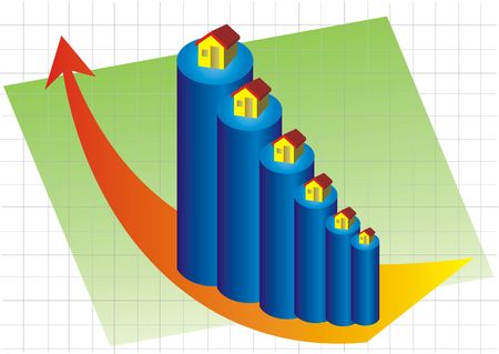 The chart of growth in real estateの写真素材