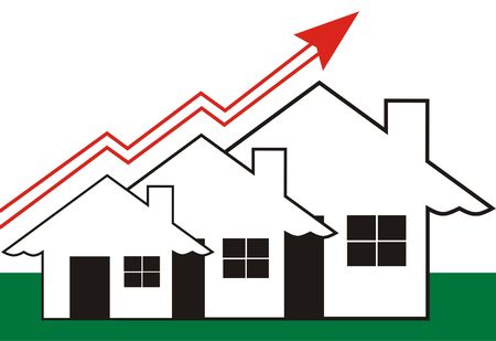 Growth in Real Estate shown on white Background の写真素材
