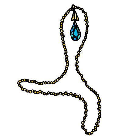 Jewelry Isolated On a White Background Doodle Cartoon Vintage Hand Drawn Sketch.のイラスト素材