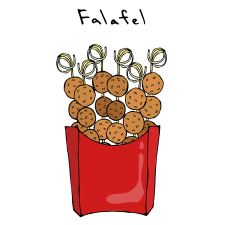 Grilled Falafel in the boxのイラスト素材