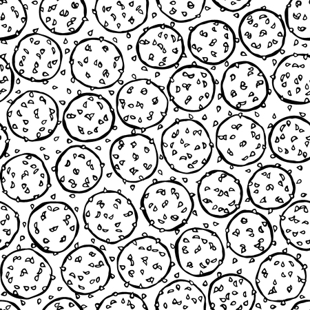 Falafel Seamless Endless Background. Middle Eastern Cuisine. Arabic Israel Vegetarian Healthy Fast Food. Jewish Street Food. Realistic Hand Drawn Illustration. Savoyar Doodle Styleの写真素材