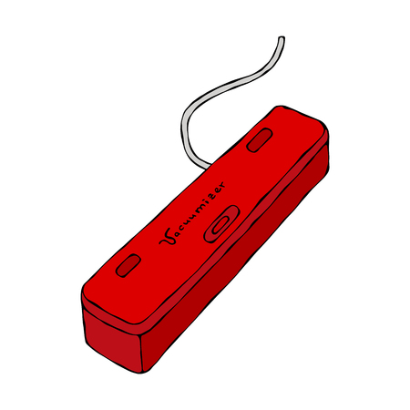 Vacuumizer Food Sealer. What is Sous-Vide. Slow Cooking Technology. Perfect Food. Chief Cuisine Collection. Hand Drawn Doodle Style Realistic Illustration.のイラスト素材