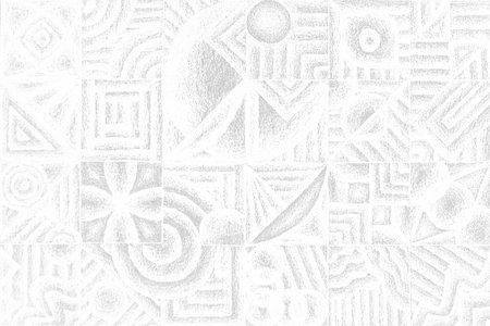 Geometric Shadow Pencil hand drawn seamless pattern - white color for wallpaper or art workの写真素材