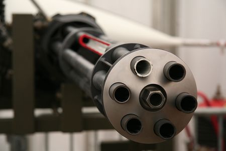 20mm gun of F16 fighter planeの写真素材