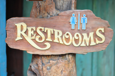 Male and Female Restroomの写真素材