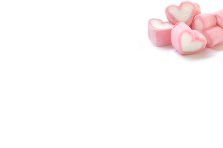 Heart shape marshmallow with on backgroundの写真素材