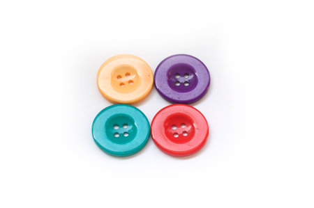 Plastic buttons, Colorful buttons, Clasper close up, buttons backgroundの写真素材