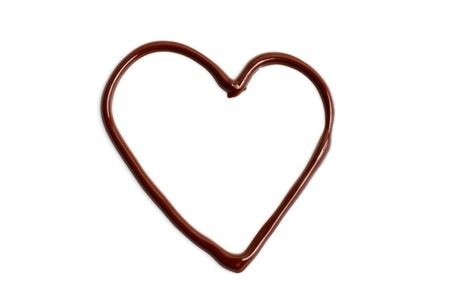 A melted chocolate heartの写真素材