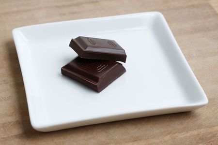Pieces of dark chocolateの写真素材