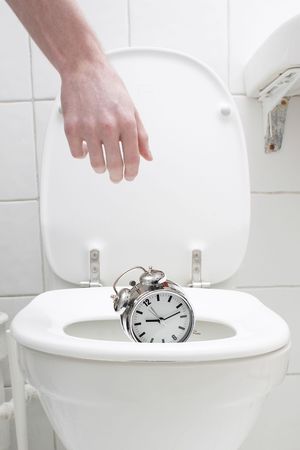 Throwing the alarm clock outの写真素材