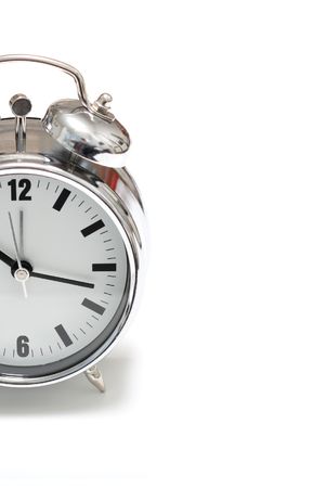 A half alarm clock in chromeの写真素材