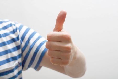 A man giving thumbs upの写真素材