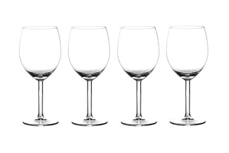 Isolated wine glasses on whiteの写真素材