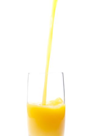 Delicious fresh orange juice on whiteの写真素材