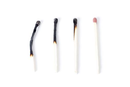 Matches showing a process of lifeの写真素材