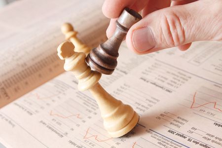 Chess as a metaphor for stock marketsの写真素材