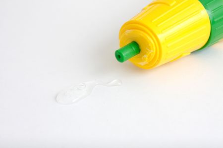 Glue on a white surfaceの写真素材