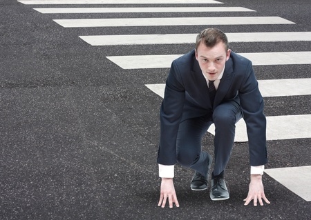 Competitive businessmanの写真素材