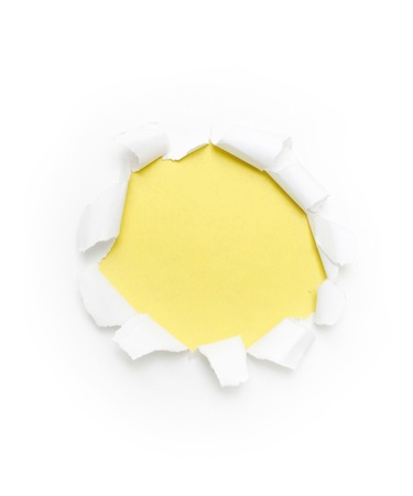 Hole in paperの写真素材