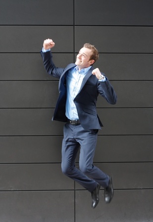 Business man jumpingの写真素材
