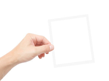 Holding photo frameの写真素材