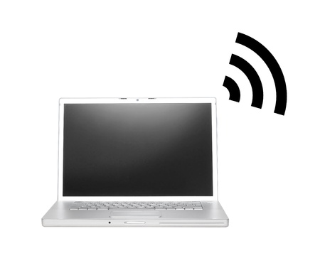 Laptop with wifiの写真素材