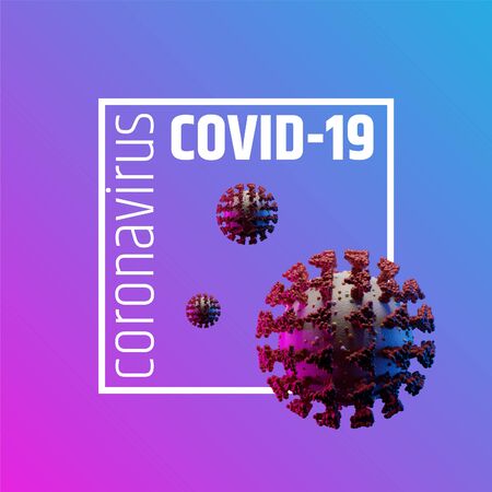 Covid-19 corona virus background template. 3d illustrationの写真素材
