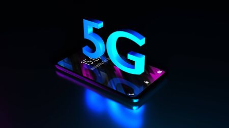 The concept of 5G network, high-speed mobile Internet, new generation networks. 3d illustration.