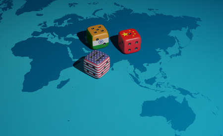 Conflict between USA, India and China. India-China relations. India versus China.