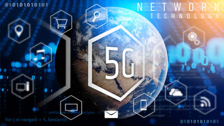 The concept of 5G network, high-speed mobile Internet, new generation networks.の写真素材