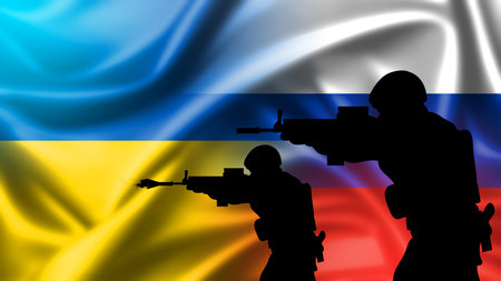 Conflict between Russia and Ukraine. Russia-Ukraine relations.の写真素材