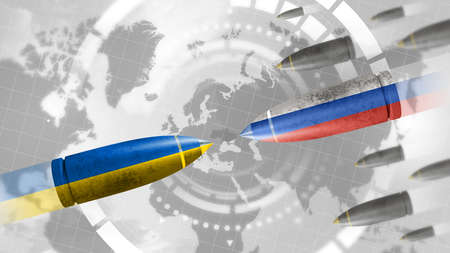 The Russia-Ukraine war crisis. Conflict in Ukraine.の写真素材