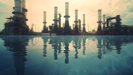 Factory-Generated Pollution: A Glimpse into the Industrial Landscapeの素材