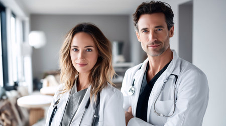 Confident Healthcare Professionals Ready for Medical Practice and Careの素材