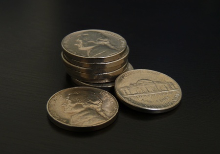 5 cent coins or nickels in US dollars