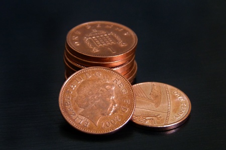 1 penny coins in UK pounds