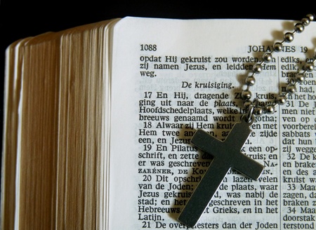 Dutch Bible with a cross