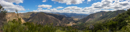 Panoramic view from Hurricane Deck Trail in Los Padres National Forestの写真素材