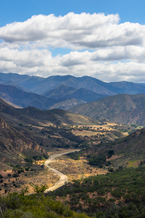View from Hurricane Deck Trail in Los Padres National Forestの写真素材