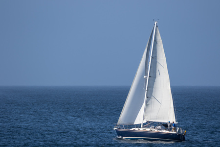 Sailing in Monterey Bayの写真素材