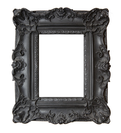 Black Gothic Picture Frame on a White の写真素材