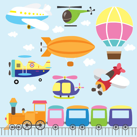 Cute Vehicles Setのイラスト素材