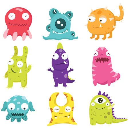 Cute Monster Collection Setのイラスト素材