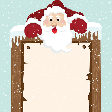 Santa Climb on top Signのイラスト素材
