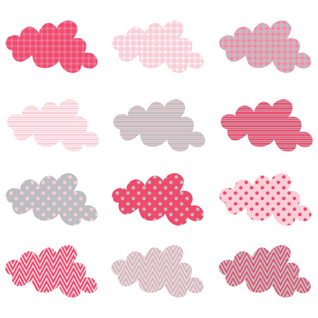 Cute Cloud Pattern Design Setのイラスト素材