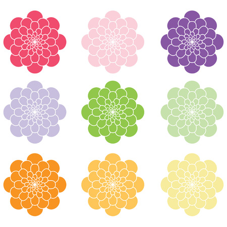 Spring Summer Colorful Floralのイラスト素材