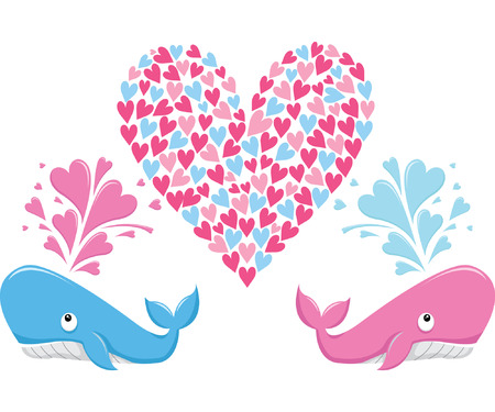 Love Couple Whaleのイラスト素材