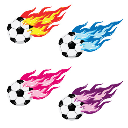 Soccer Ball With Fireのイラスト素材