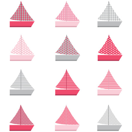 Sail Boat design patternのイラスト素材